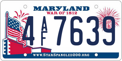 MD license plate 4AF7639