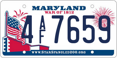 MD license plate 4AF7659