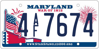 MD license plate 4AF7674