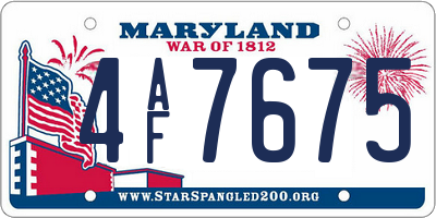 MD license plate 4AF7675