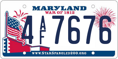MD license plate 4AF7676