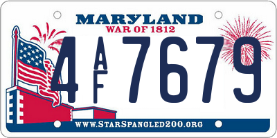 MD license plate 4AF7679
