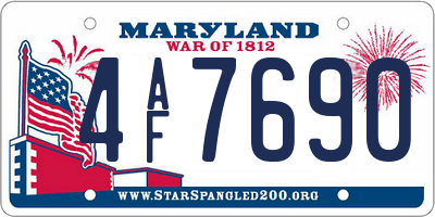 MD license plate 4AF7690