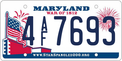 MD license plate 4AF7693