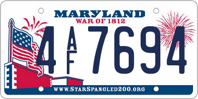 MD license plate 4AF7694