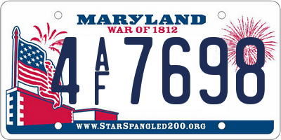 MD license plate 4AF7698