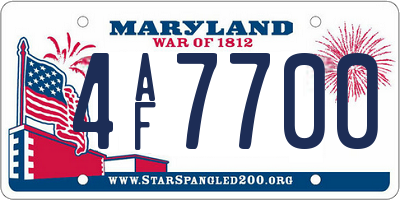 MD license plate 4AF7700