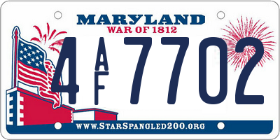 MD license plate 4AF7702