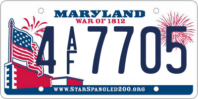 MD license plate 4AF7705