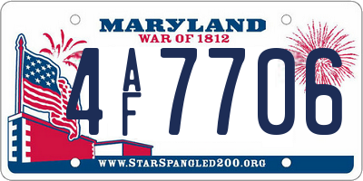 MD license plate 4AF7706