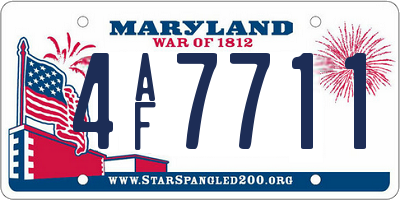 MD license plate 4AF7711