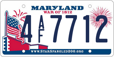 MD license plate 4AF7712