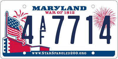MD license plate 4AF7714