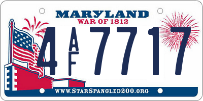 MD license plate 4AF7717