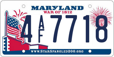 MD license plate 4AF7718