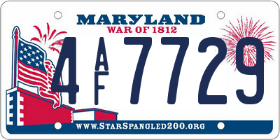 MD license plate 4AF7729