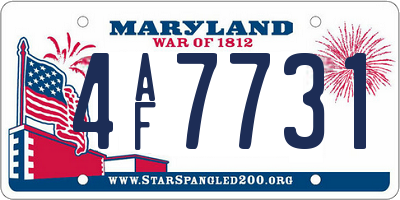 MD license plate 4AF7731