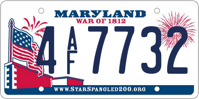 MD license plate 4AF7732