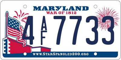 MD license plate 4AF7733