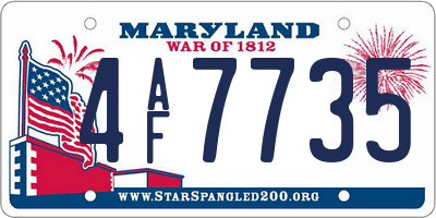 MD license plate 4AF7735