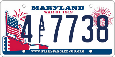 MD license plate 4AF7738