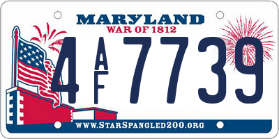 MD license plate 4AF7739