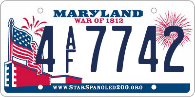 MD license plate 4AF7742