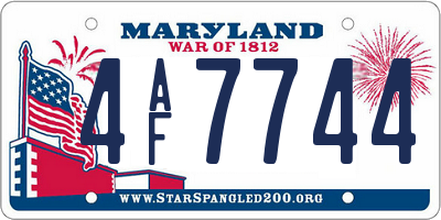 MD license plate 4AF7744