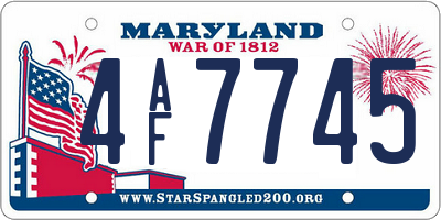 MD license plate 4AF7745