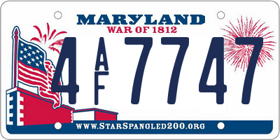 MD license plate 4AF7747