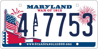 MD license plate 4AF7753