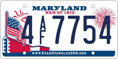 MD license plate 4AF7754