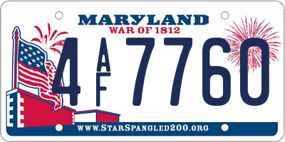 MD license plate 4AF7760