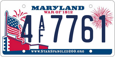 MD license plate 4AF7761
