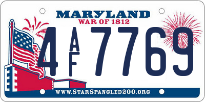 MD license plate 4AF7769