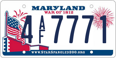 MD license plate 4AF7771