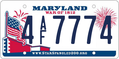 MD license plate 4AF7774