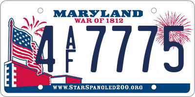 MD license plate 4AF7775