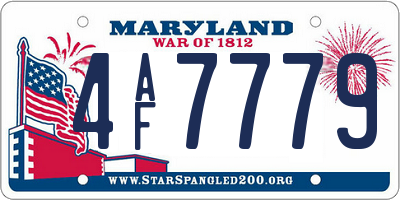MD license plate 4AF7779