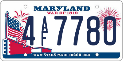 MD license plate 4AF7780