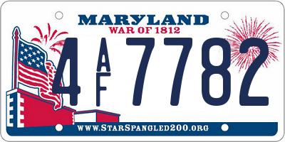MD license plate 4AF7782