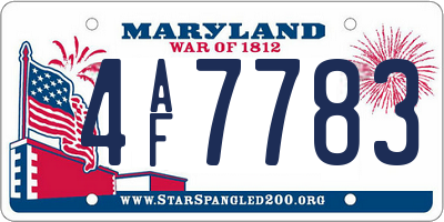 MD license plate 4AF7783