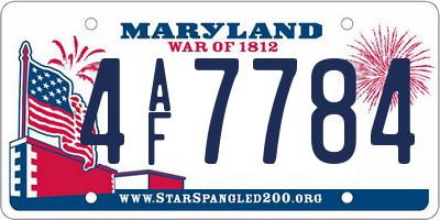 MD license plate 4AF7784