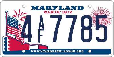 MD license plate 4AF7785