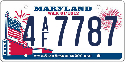 MD license plate 4AF7787