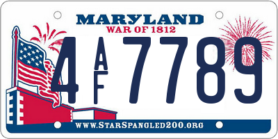 MD license plate 4AF7789