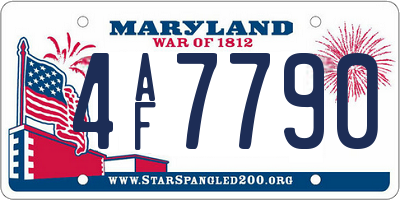 MD license plate 4AF7790