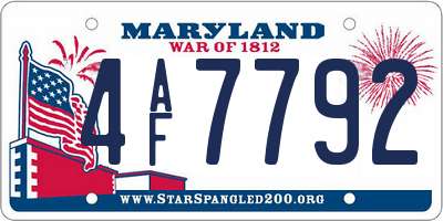 MD license plate 4AF7792