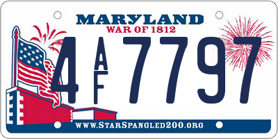 MD license plate 4AF7797