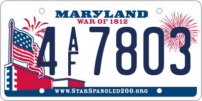 MD license plate 4AF7803